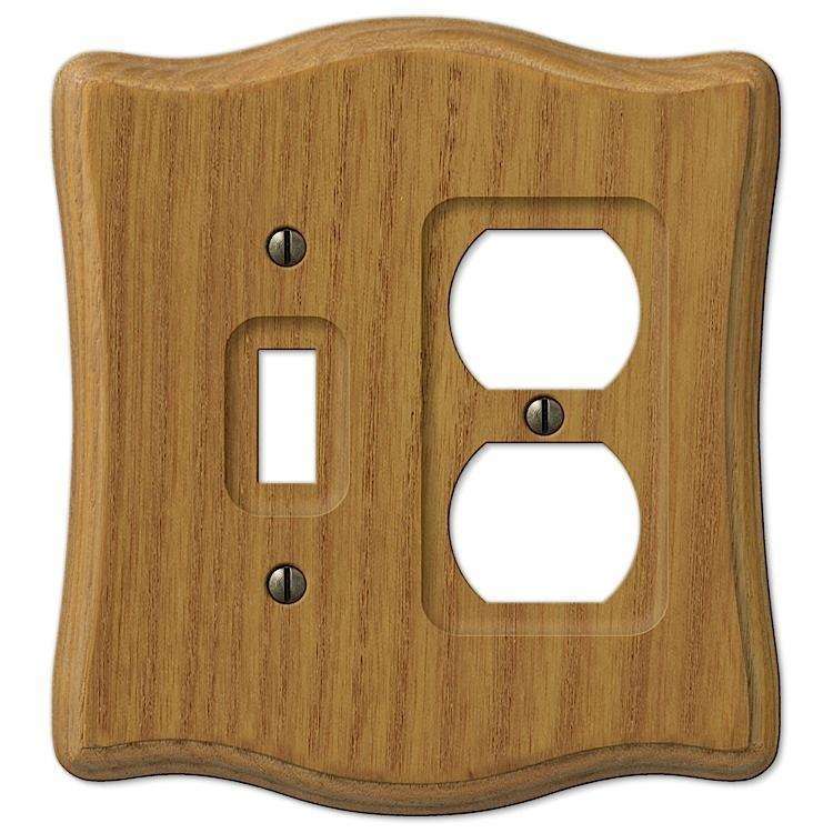 Austin Medium Oak Toggle / Duplex Outlet - Wallplatesonline.com