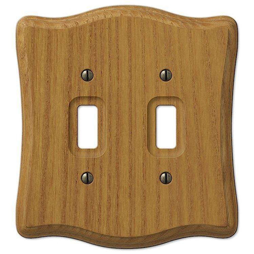 Austin Medium Oak Double Toggle - Wallplatesonline.com