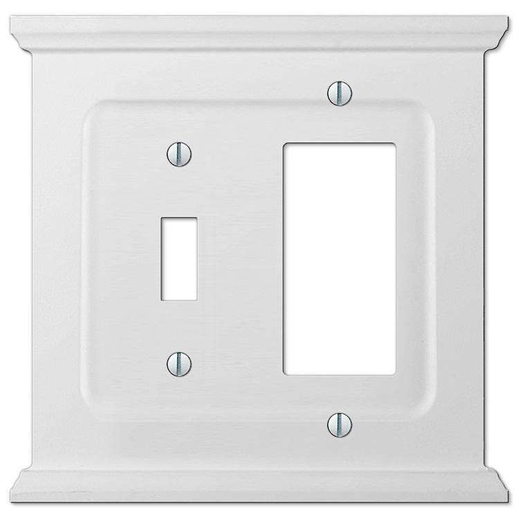Discontinued Mantel White Wood Toggle / 1 Rocker (GFI)