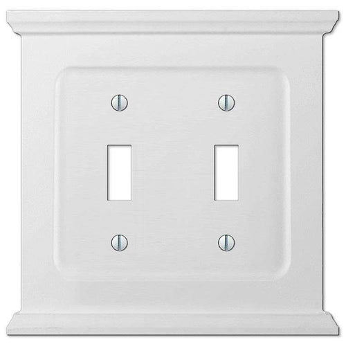 Discontinued Mantel White Wood Double Toggle - Wallplatesonline.com
