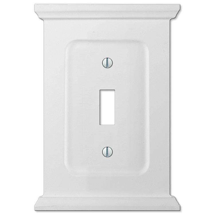 Discontinued Mantel White Wood Cover Plates - Wallplatesonline.com