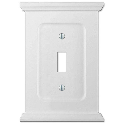 Discontinued Mantel White Wood Cover Plates - Wallplatesonline.com