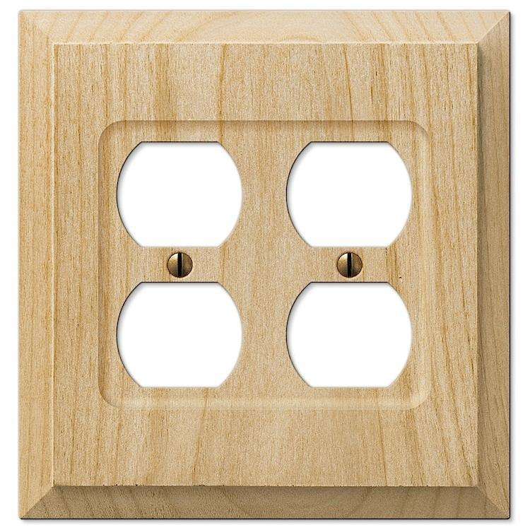 Unfinished Baker Wood 2 Duplex Outlet