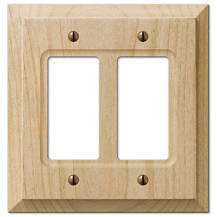 Unfinished Baker Wood 2 Rocker (GFI):Wallplatesonline.com