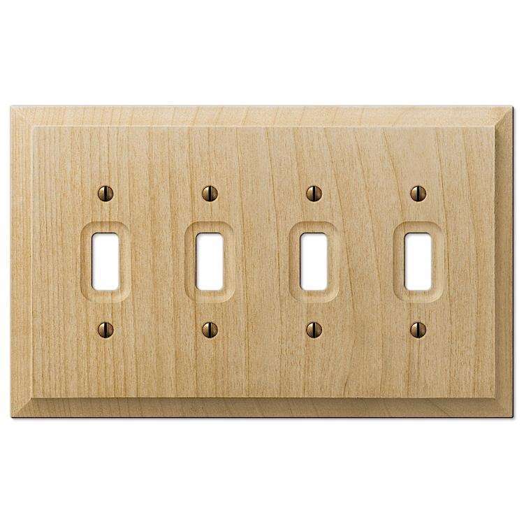 Unfinished Baker Wood 4 Toggle:Wallplatesonline.com