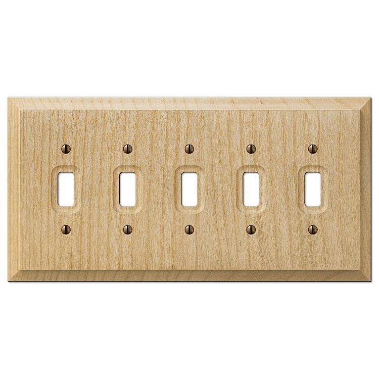 Unfinished Baker Wood 5 Toggle:Wallplatesonline.com
