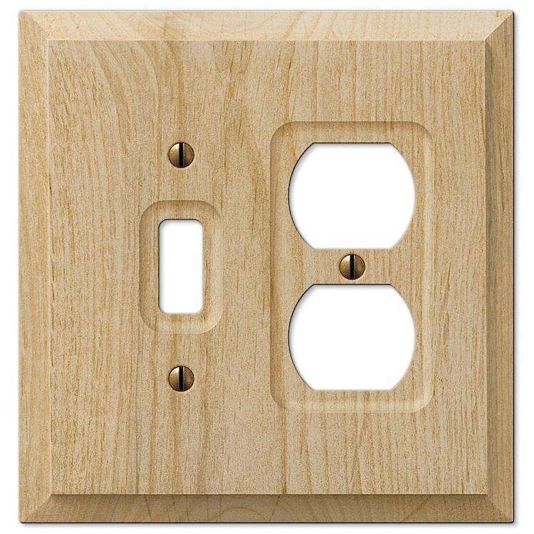 Unfinished Baker Wood Toggle / Duplex Outlet