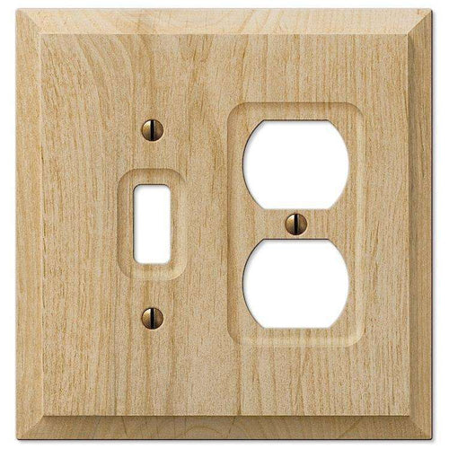 Unfinished Baker Wood Toggle / Duplex Outlet:Wallplatesonline.com