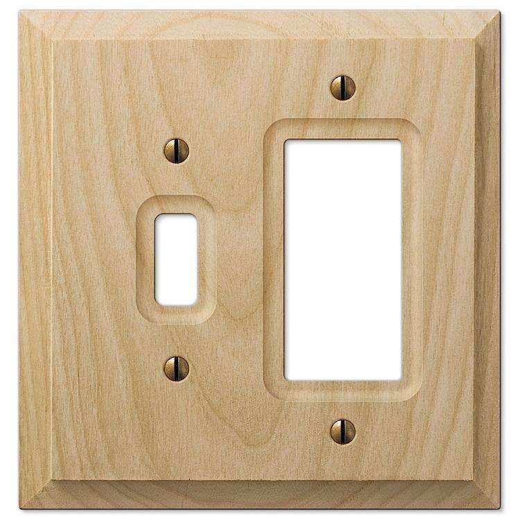 Unfinished Baker Wood Toggle / 1 Rocker (GFI):Wallplatesonline.com