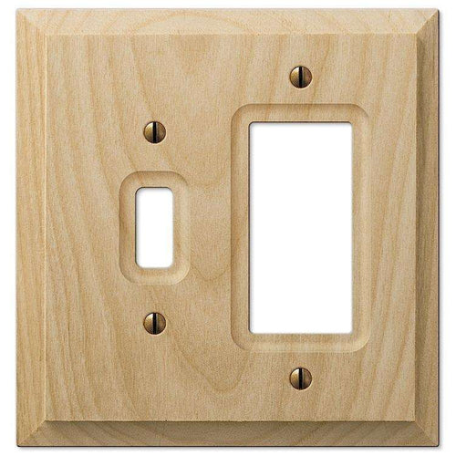 Unfinished Baker Wood Toggle / 1 Rocker (GFI):Wallplatesonline.com