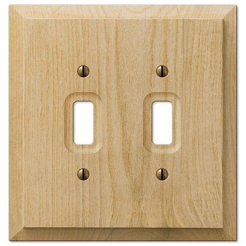 Unfinished Baker Wood Double Toggle:Wallplatesonline.com