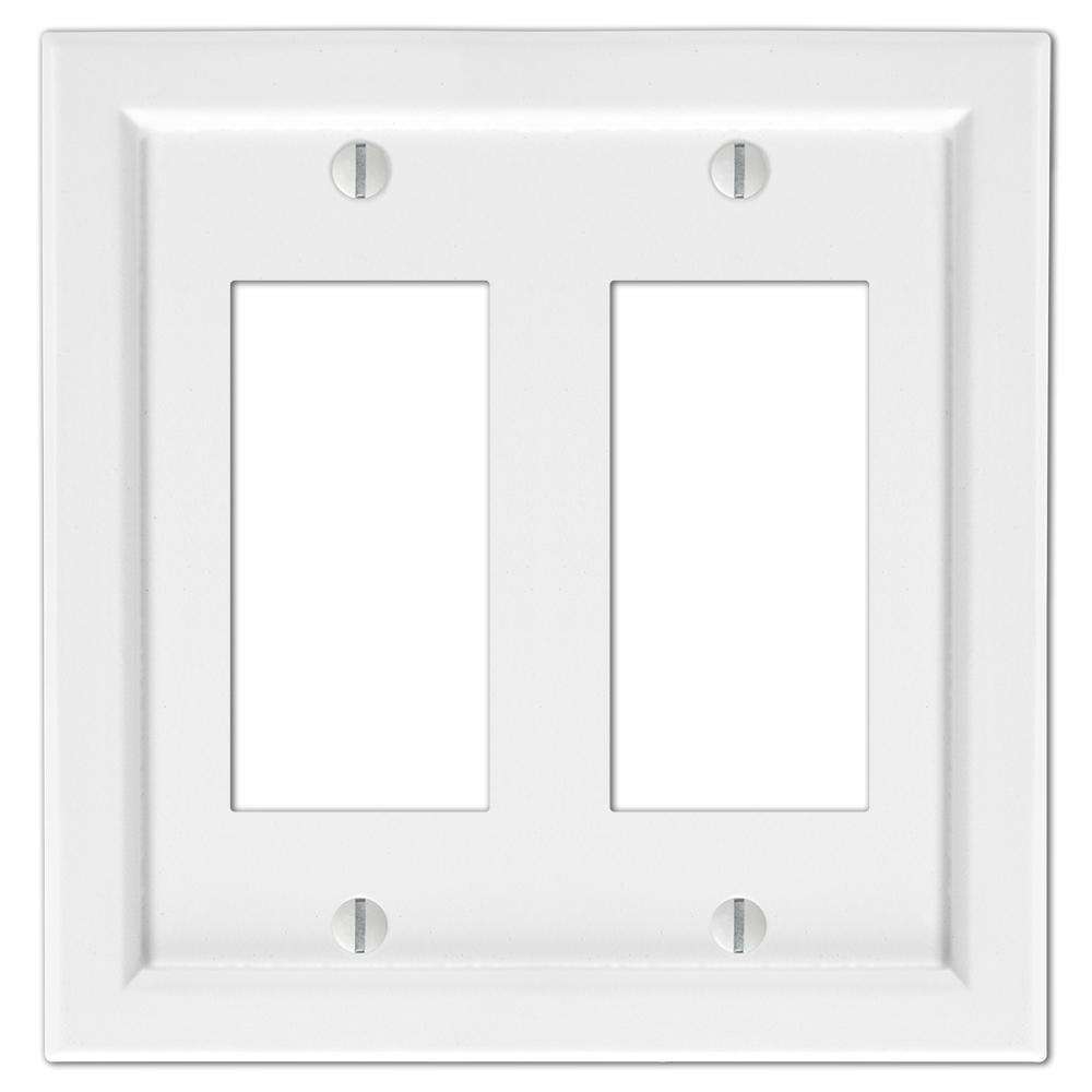 Shaker White Wood 2 Rocker (GFI) Wallplate:Wallplatesonline.com