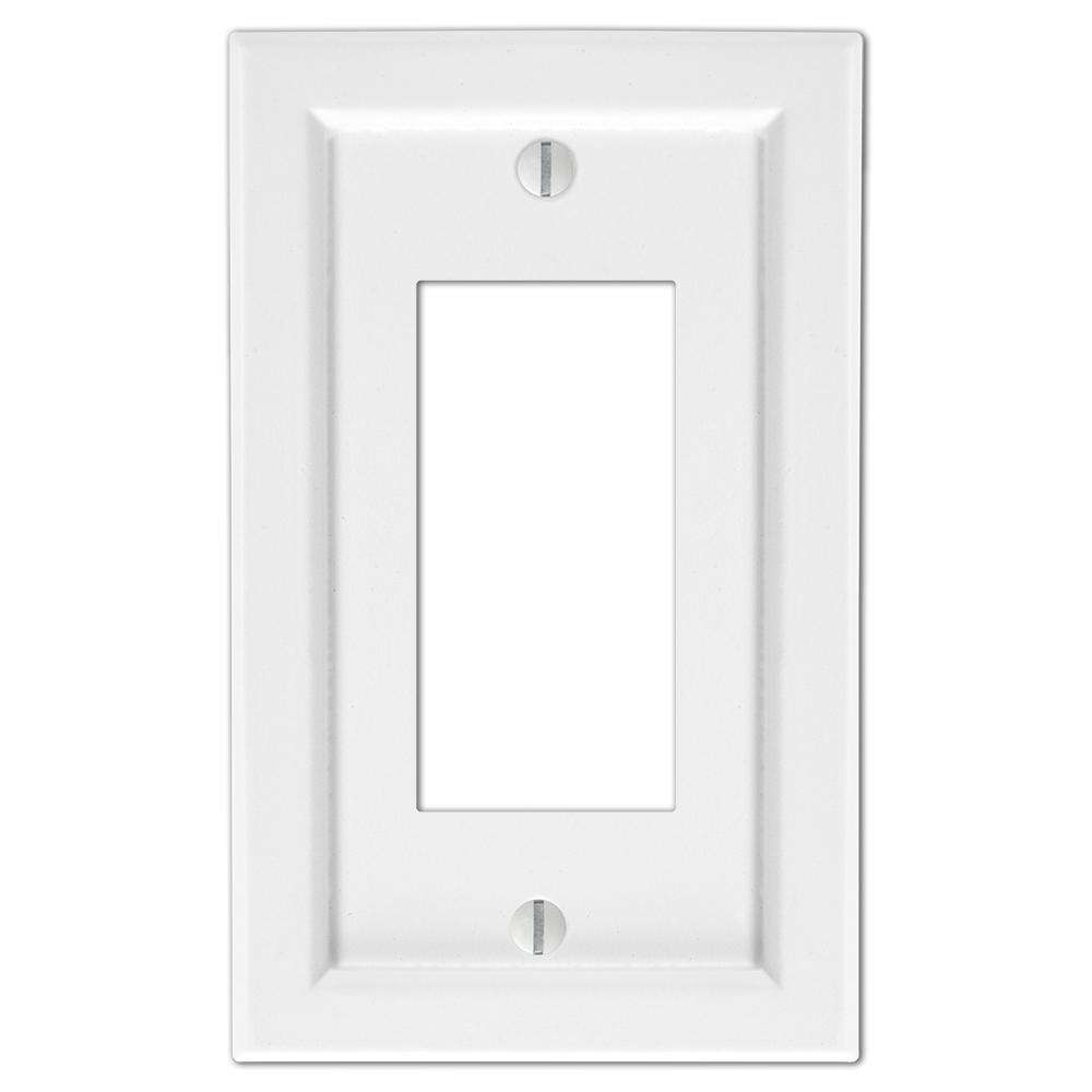 Shaker White Wood 1 Rocker (GFI) Wallplate:Wallplatesonline.com