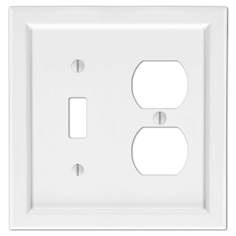 Shaker White Wood Toggle / Duplex Outlet Wallplate