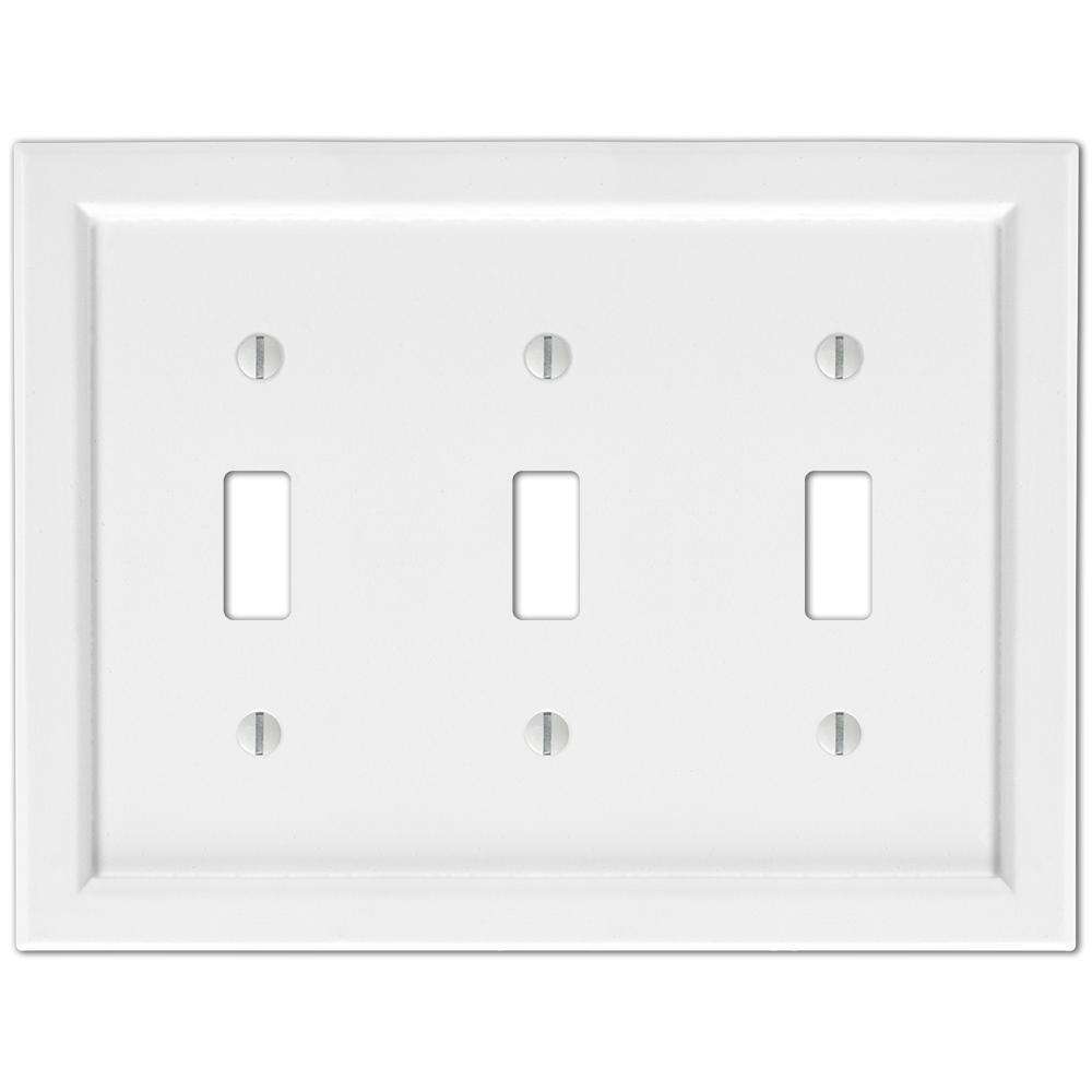 Shaker White Wood Triple Toggle