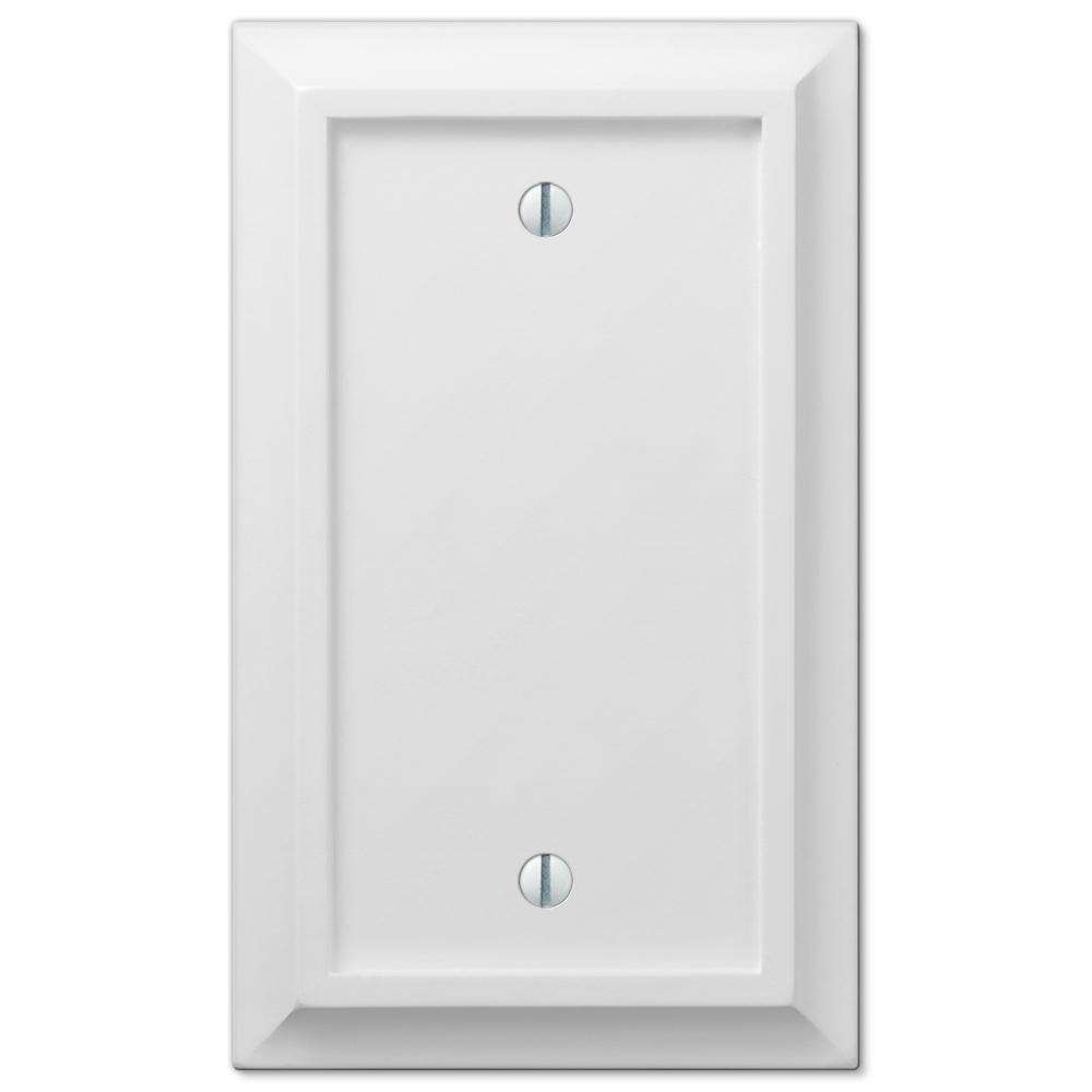 Deerfield White Wood Blank Wallplate:Wallplatesonline.com