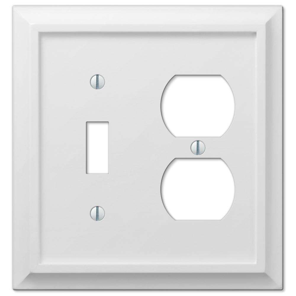 Deerfield White Wood Toggle / Duplex Outlet Wallplate