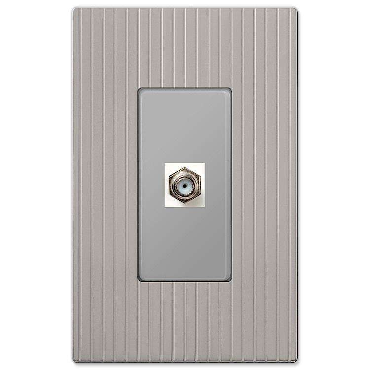 Mies Satin Nickel 1 Cable TV with Hardware - Wallplatesonline.com