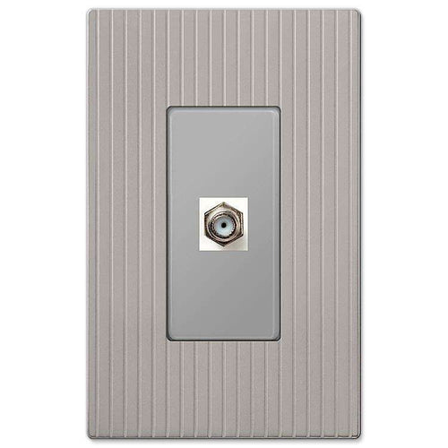 Mies Satin Nickel 1 Cable TV with Hardware - Wallplatesonline.com