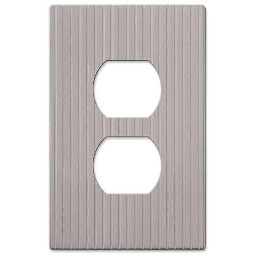 Mies Satin Nickel 1 Duplex Outlet - Wallplatesonline.com