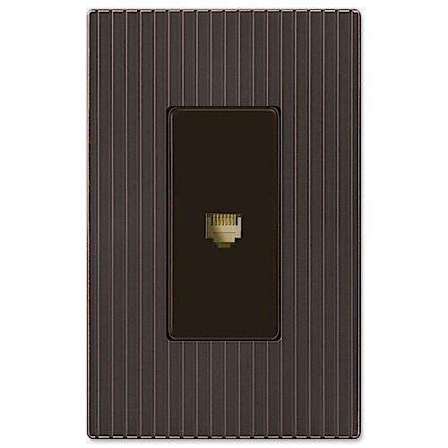 Mies Aged Bronze 1 Phone Jack with Hardware - Wallplatesonline.com