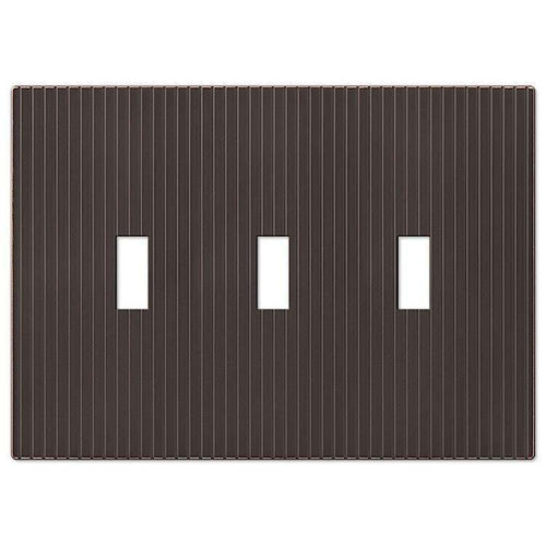 Mies Aged Bronze Triple Toggle - Wallplatesonline.com