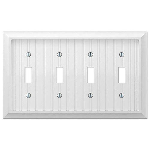 Discontinued Cottage White Wood 4 Toggle - Wallplatesonline.com