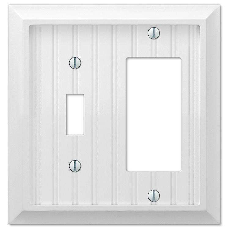 Discontinued Cottage White Wood Toggle / 1 Rocker (GFI)