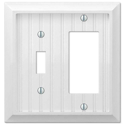 Discontinued Cottage White Wood Toggle / 1 Rocker (GFI) - Wallplatesonline.com