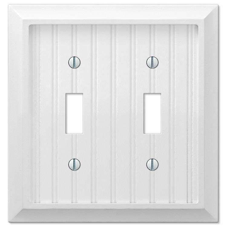 Discontinued Cottage White Wood Double Toggle - Wallplatesonline.com
