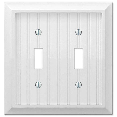 Discontinued Cottage White Wood Double Toggle - Wallplatesonline.com