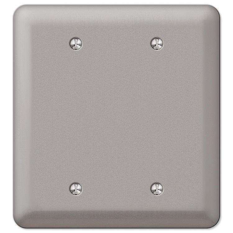 Devon Brushed Nickel 2 Blank - Wallplatesonline.com