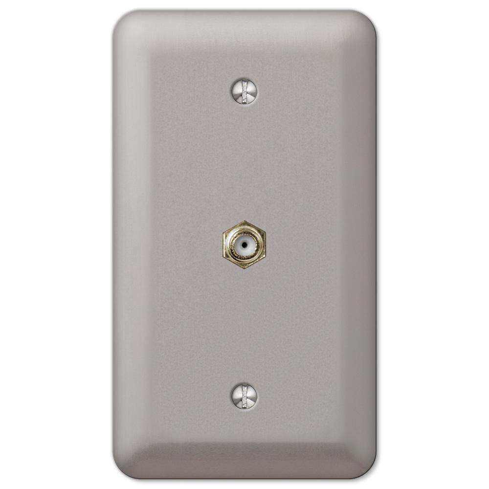 Devon Brushed Nickel 1 Cable TV with Hardware - Wallplatesonline.com