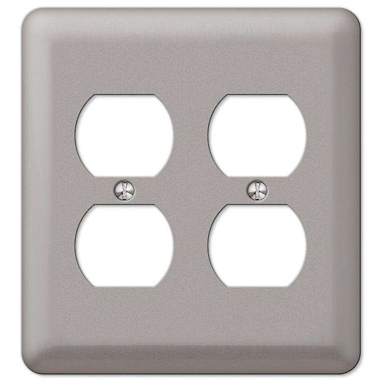 Devon Brushed Nickel 2 Duplex Outlet