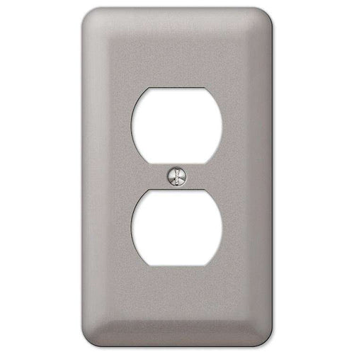 Devon Brushed Nickel 1 Duplex Outlet - Wallplatesonline.com