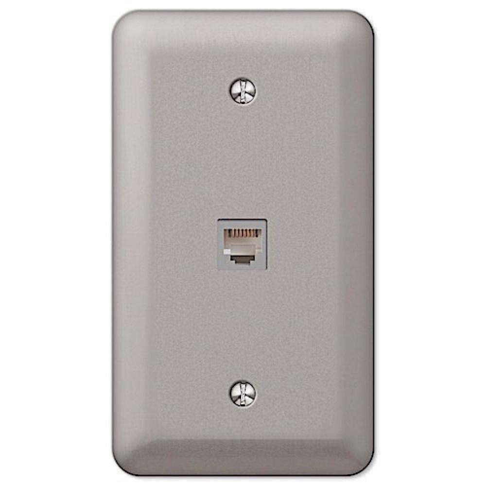 Devon Brushed Nickel 1 Phone Jack with Hardware:Wallplatesonline.com