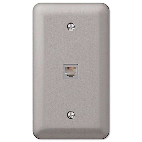 Devon Brushed Nickel 1 Phone Jack with Hardware:Wallplatesonline.com