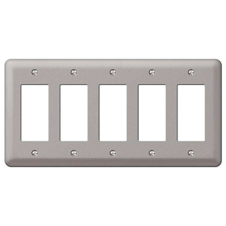 Devon Brushed Nickel 5 Rocker (GFI) - Wallplatesonline.com