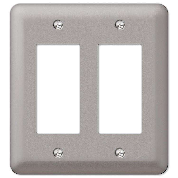 Devon Brushed Nickel 2 Rocker (GFI) - Wallplatesonline.com