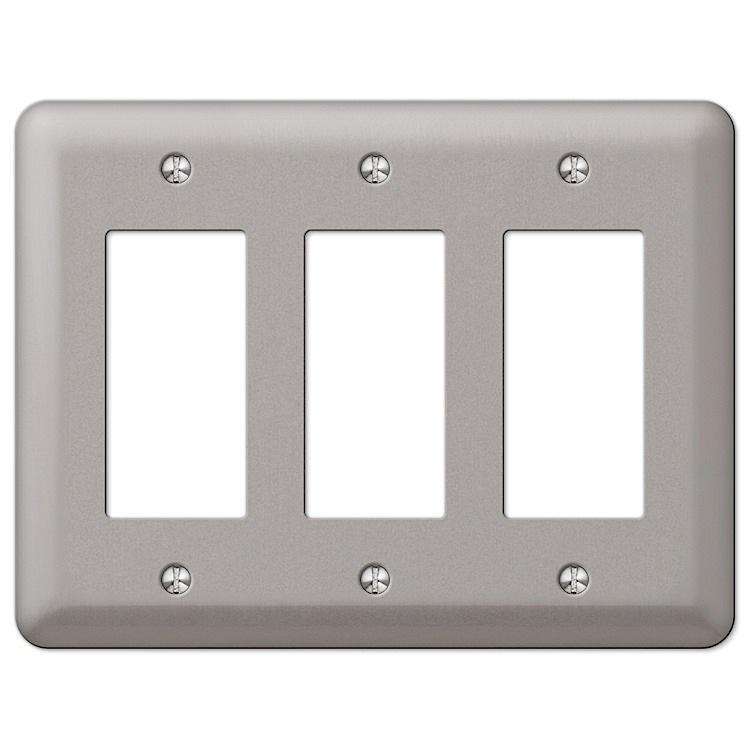 Devon Brushed Nickel 3 Rocker (GFI) - Wallplatesonline.com