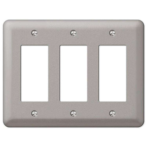 Devon Brushed Nickel 3 Rocker (GFI) - Wallplatesonline.com