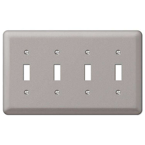 Devon Brushed Nickel 4 Toggle - Wallplatesonline.com