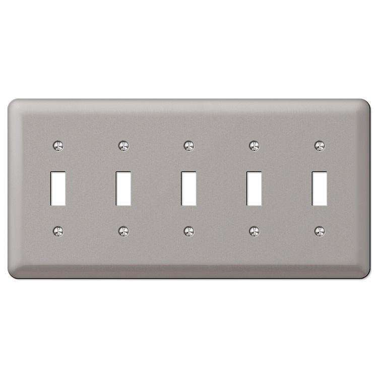 Devon Brushed Nickel 5 Toggle - Wallplatesonline.com