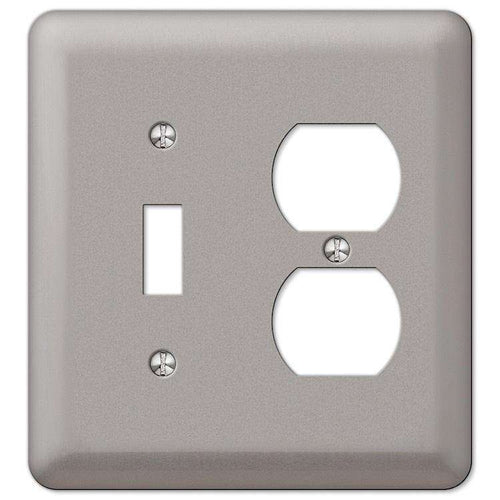 Devon Brushed Nickel Toggle / Duplex Outlet - Wallplatesonline.com