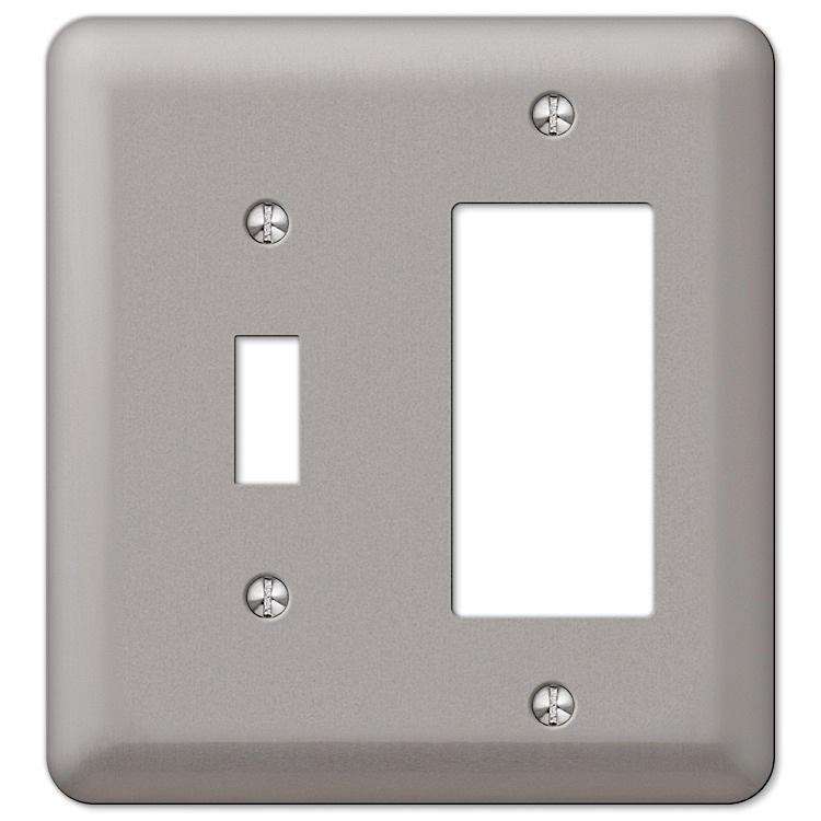 Devon Brushed Nickel Toggle / 1 Rocker (GFI) - Wallplatesonline.com