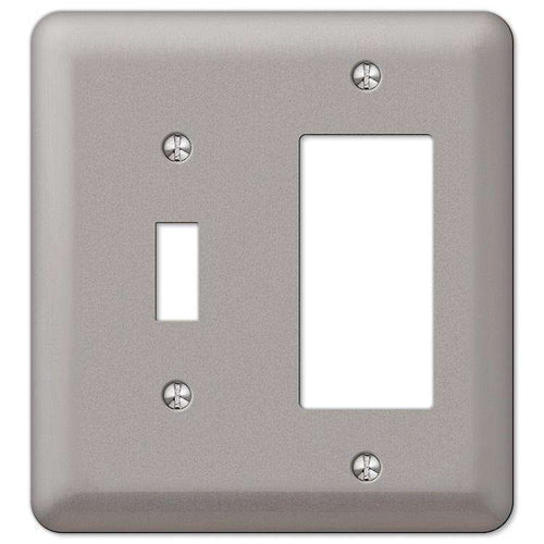Devon Brushed Nickel Toggle / 1 Rocker (GFI) - Wallplatesonline.com