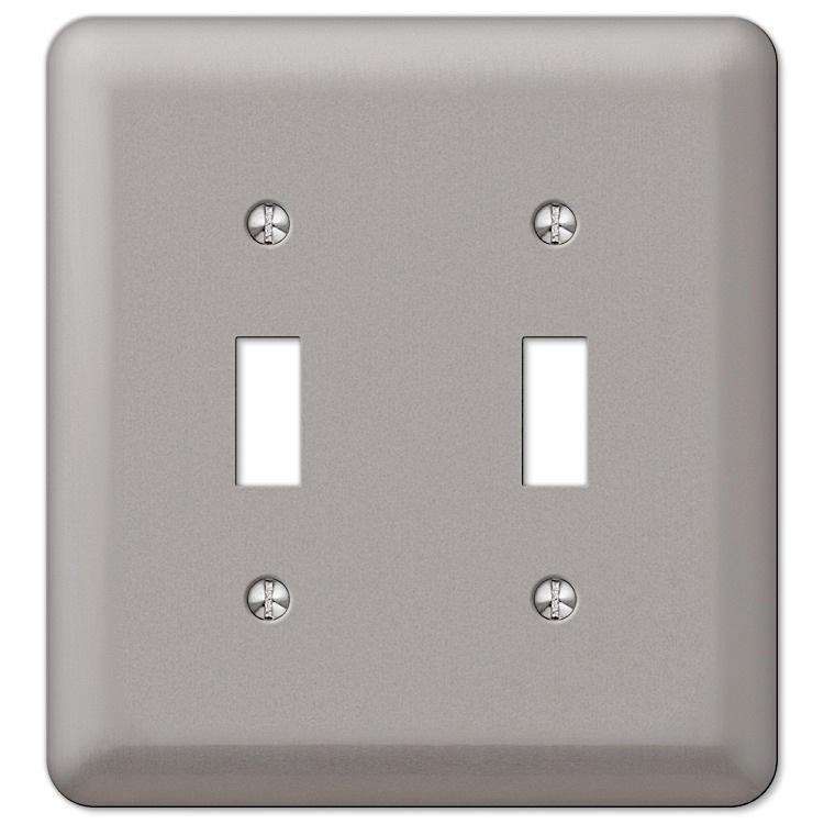 Devon Brushed Nickel Double Toggle - Wallplatesonline.com