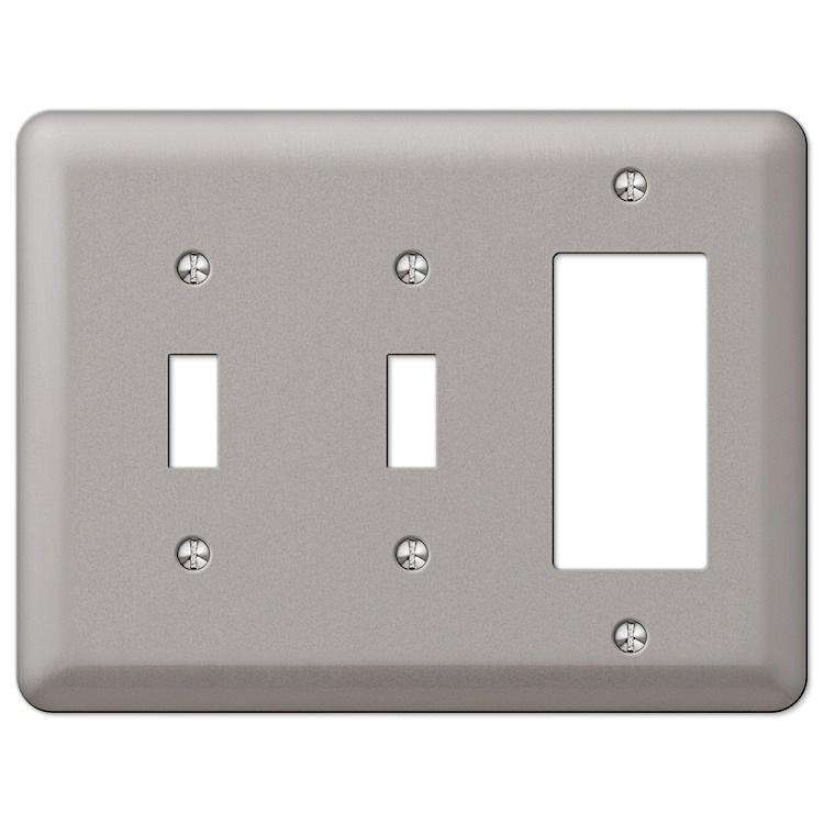 Devon Brushed Nickel 2 Toggle / 1 Rocker (GFI) - Wallplatesonline.com