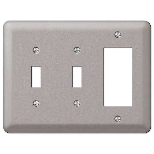 Devon Brushed Nickel 2 Toggle / 1 Rocker (GFI) - Wallplatesonline.com