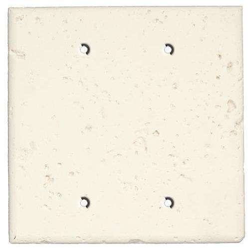 Paintable Stone Double Blank Cover Plate